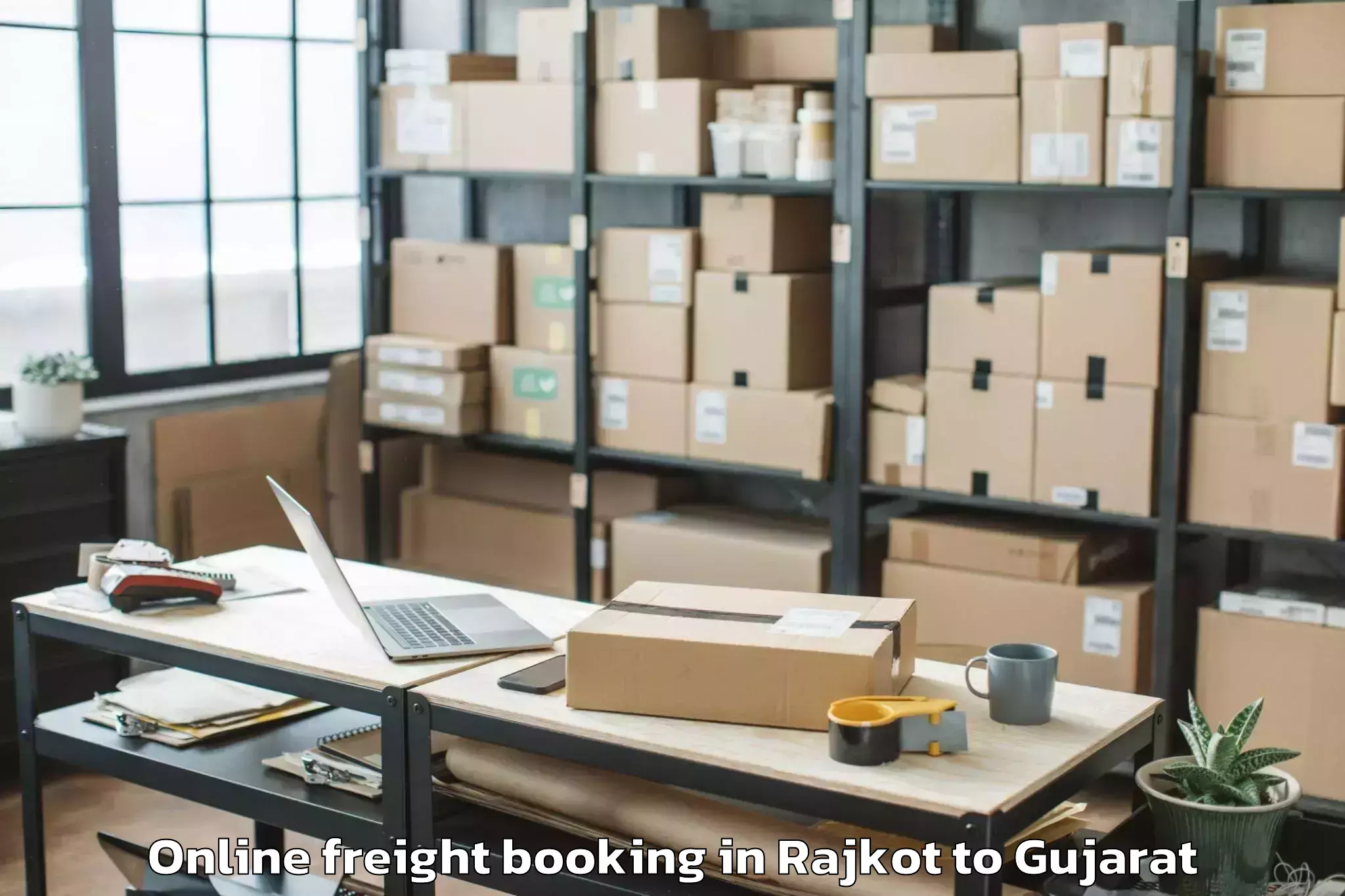 Reliable Rajkot to Vaghodia Online Freight Booking